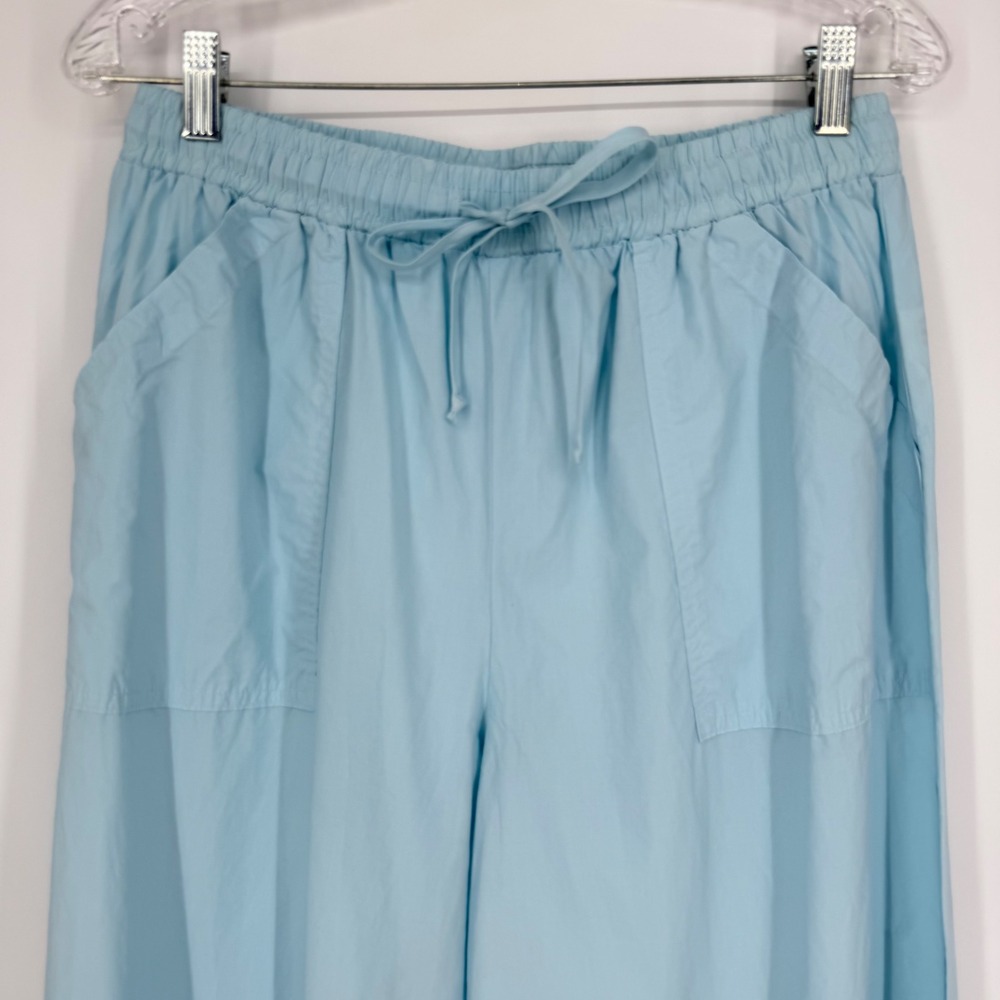 NWOT Stark X Wide Leg Pants Light Blue Cotton Stretch Drawstring Made in USA M - Picture 7 of 15